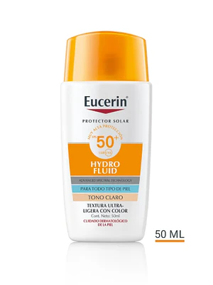 Eucerin Protector solar Hydro Fluid Ultra ligero FPS50+ Tono claro 50 ml.