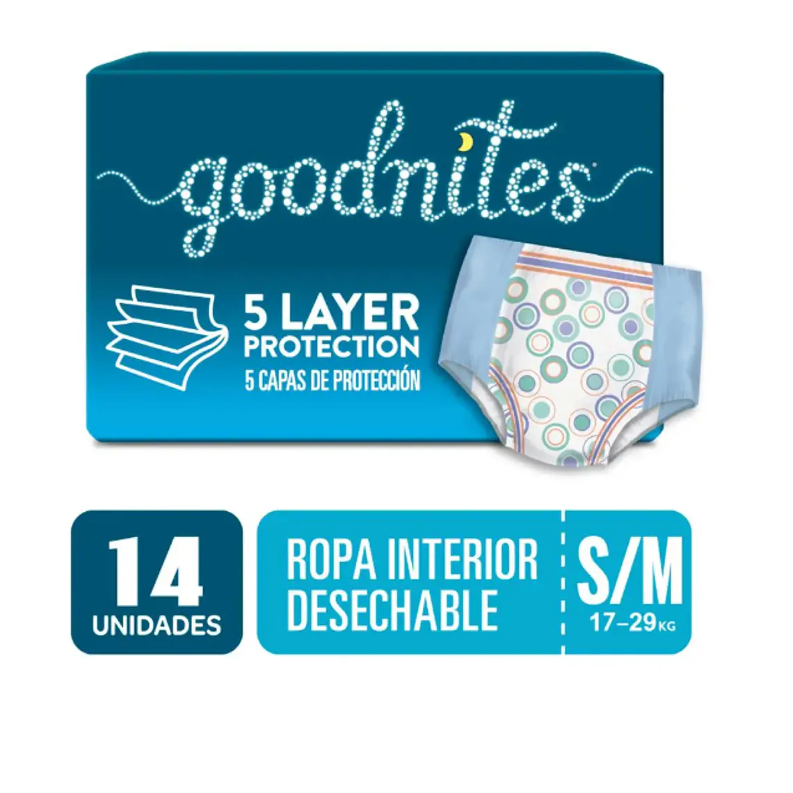 Goodnites Pants Talla M Ropa interior desechable 14 Unidades. 1