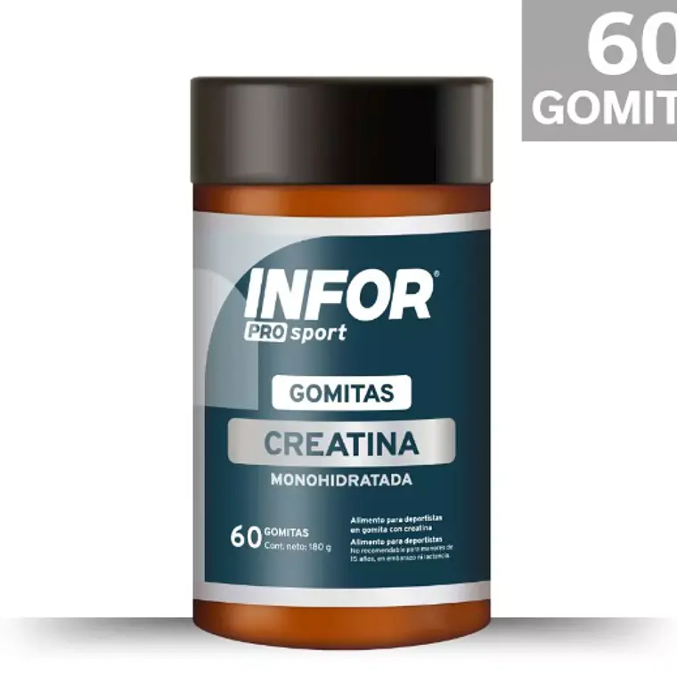Infor Pro Sport Creatina Monohidratada 60 Gomitas. 1
