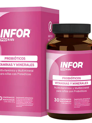Infor Pro Kids Probióticos 30 Comprimidos masticables.