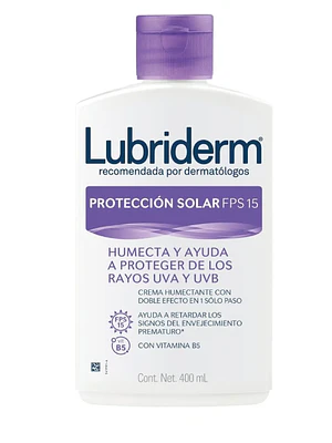 Lubriderm Protección solar FPS15 Crema corporal 400 ml.