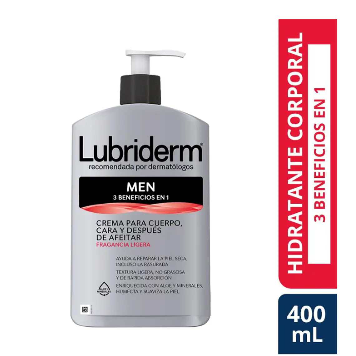 Lubriderm Men 3 en 1 Crema corporal 400 ml. 1