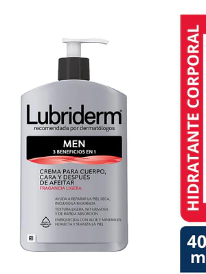 Lubriderm Men 3 en 1 Crema corporal 400 ml.