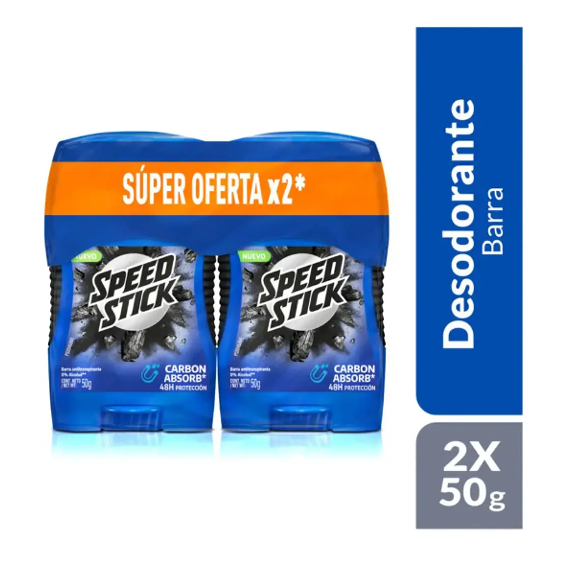 Mennen Desodorante Carbón Absorb en barra 2 unidades 50 g. 1