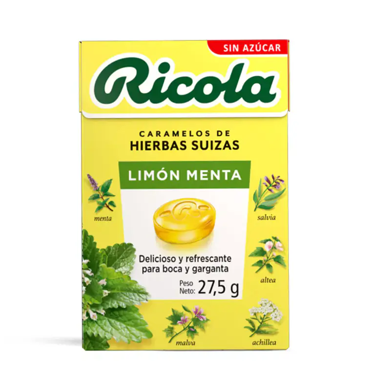 Ricola Caramelo sin azúcar Limón menta 27,5 g 20 Unidades. 1