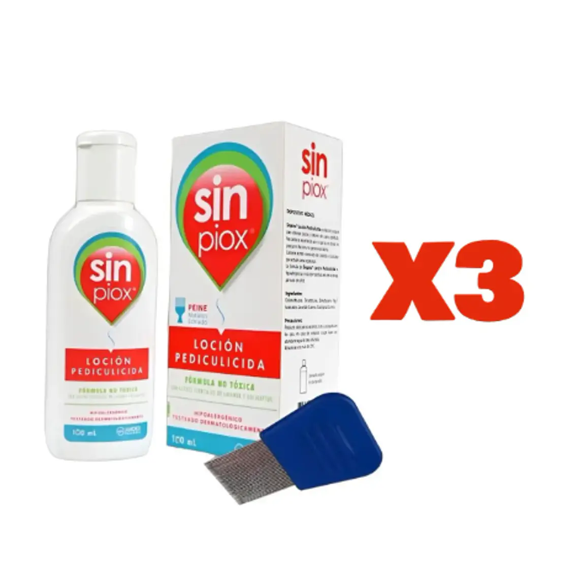 Sinpiox Loción con Peine de metal 100 ml. 1