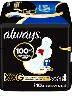 Always Toalla nocturna con alas XXG 10 Unidades.