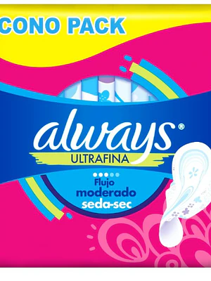 Always Toalla Ultrafina Malla diurna Flujo moderado 24 Unidades.