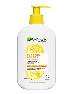 Garnier Skin active Crema limpiadora nutritiva Vitamina C 250 ml.