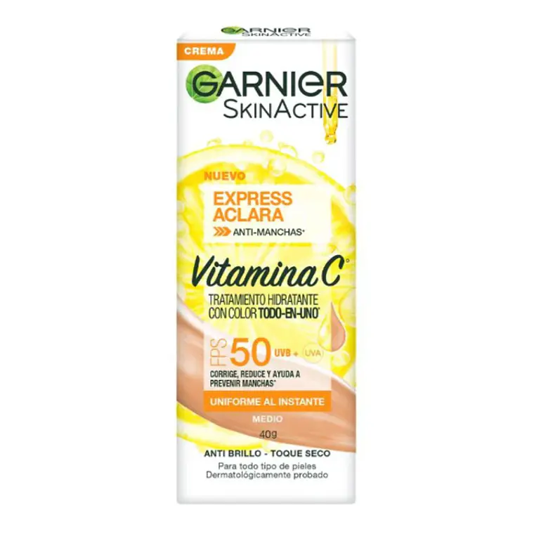 Garnier Skin active Crema hidratante Express aclara Tono medio 40 ml. 1