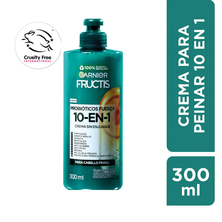 Garnier Fructis  Probióticos 10 en 1 Crema para peinar 300 ml. 1