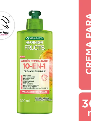 Garnier Fructis Adios esponjado 10 en 1 Crema para peinar 300 ml.
