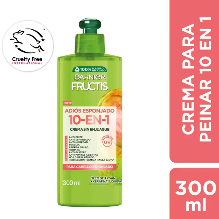 Garnier Fructis Adios esponjado 10 en 1 Crema para peinar 300 ml. 1