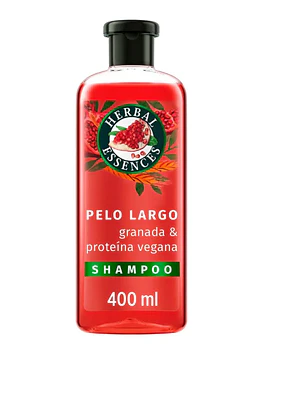 Herbal Essence Shampoo Granada & Proteína vegana 400 ml.