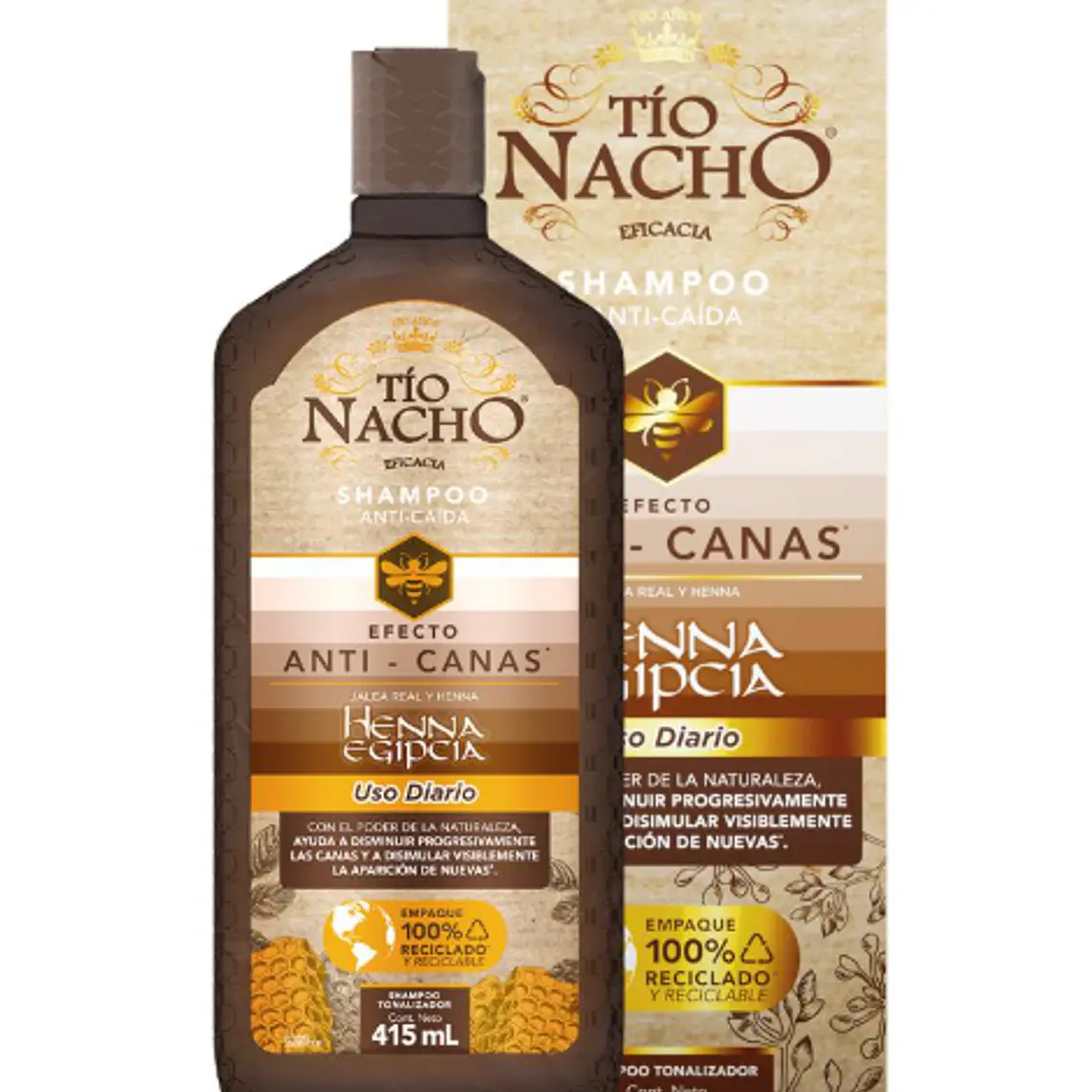 Tío Nacho Shampoo Anti-canas Henna Egipcia 415 ml. 1