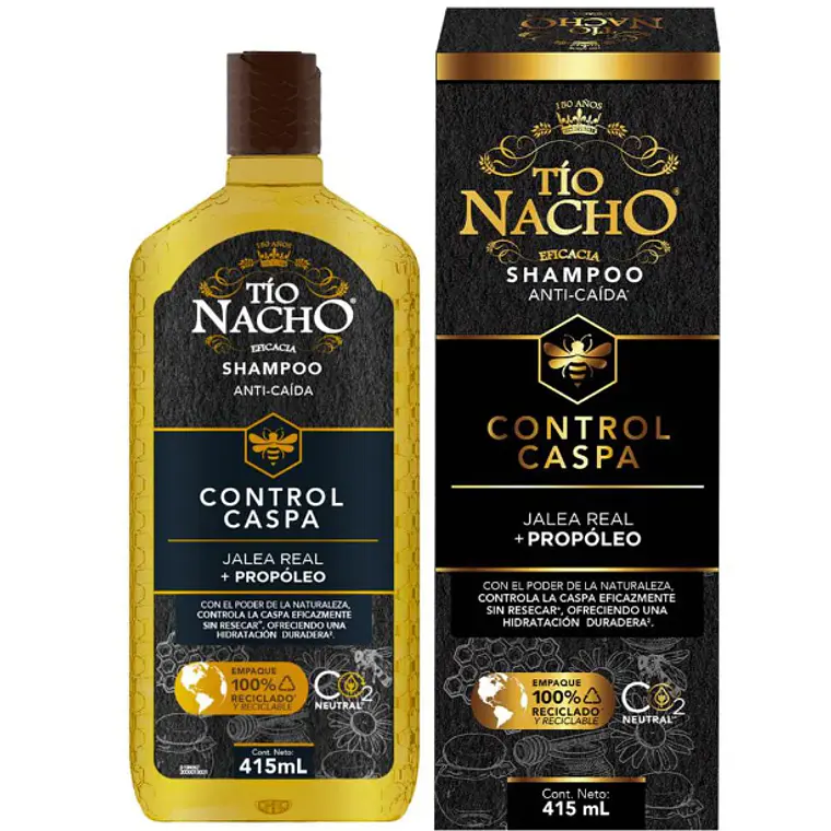 Tío Nacho Shampoo Control caspa Jalea real+ Propóleo 415 ml. 1