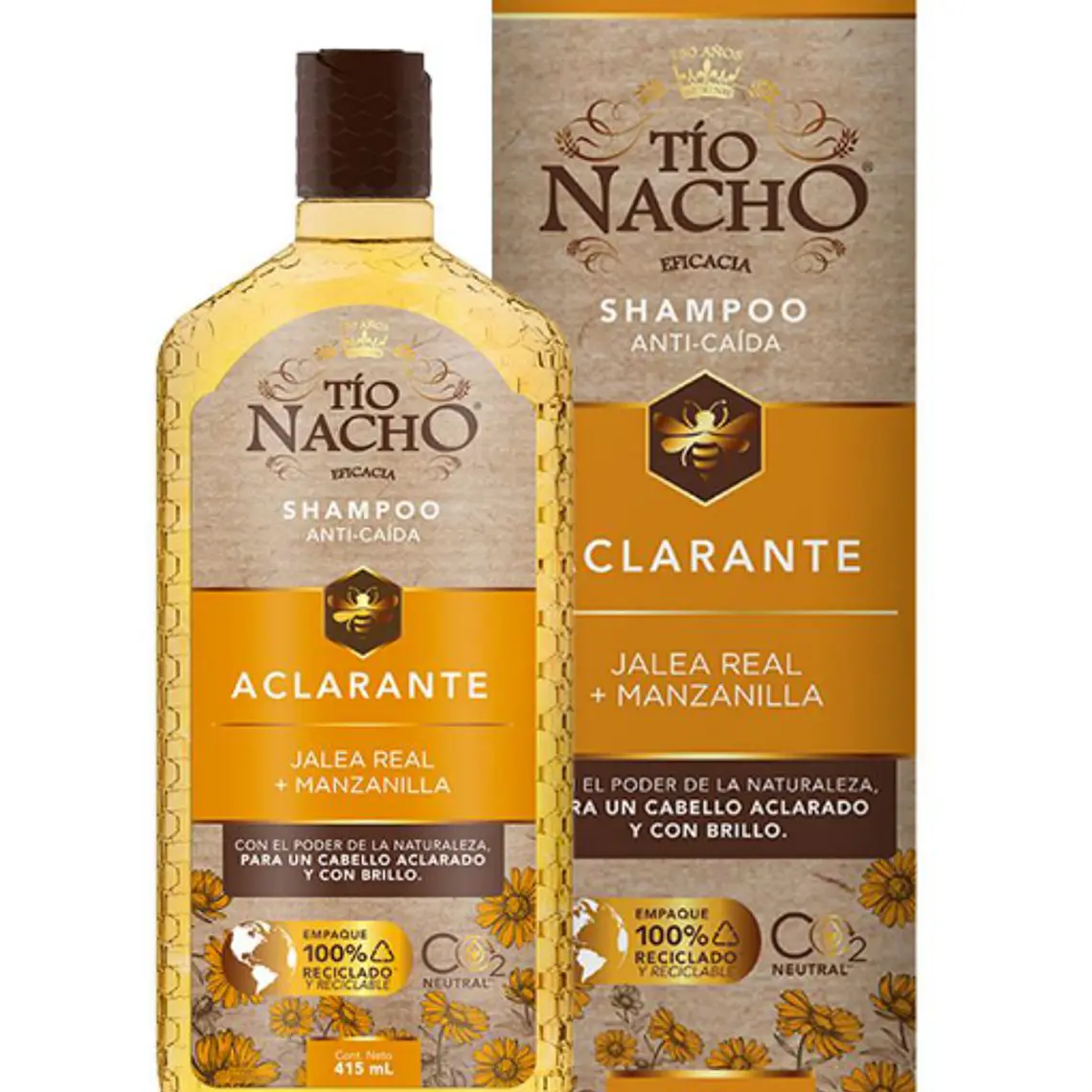 Tío Nacho Shampoo Aclarante Jalea real+ Manzanilla 415 ml. 1