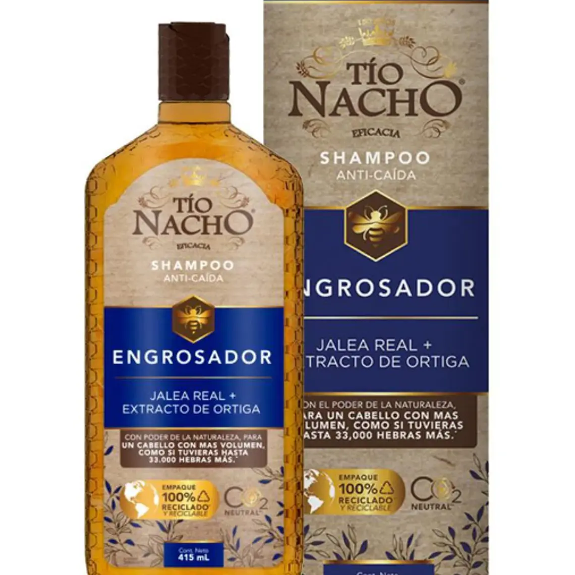 Tío Nacho Shampoo Engrosador Jalea real + Extracto de ortiga 415 ml. 1