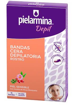 Pielarmina Depil  Bandas cera depilatoria rostro.