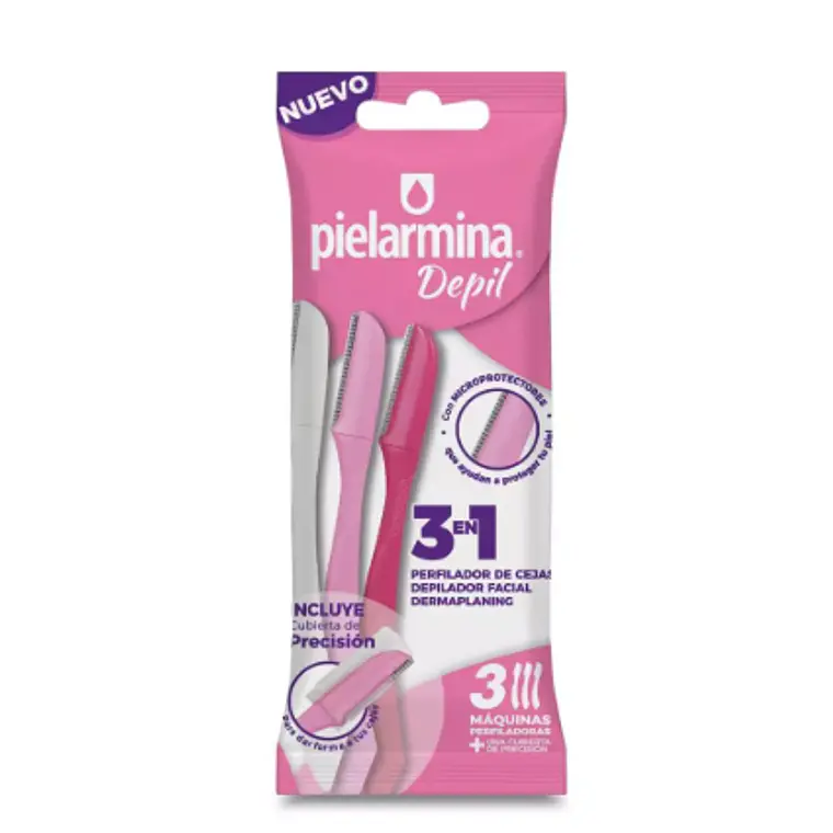 Pielarmina Depil Perfilador de cejas, Depilador facial, Dermaplanig 3 Unidades. 1