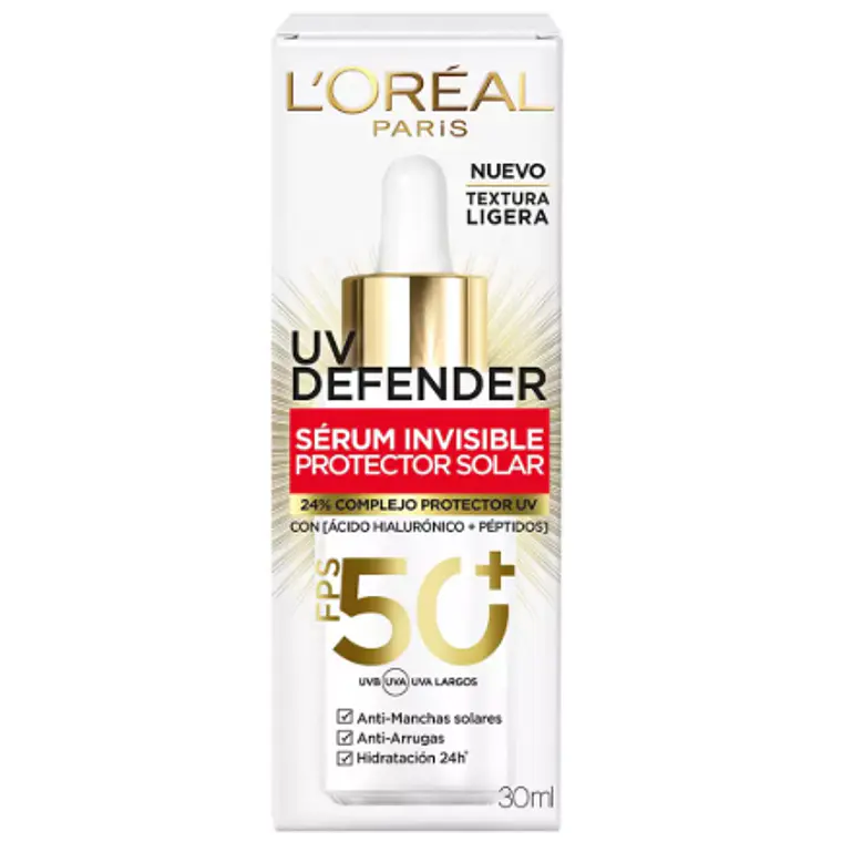 UV defender Sérum invisible Protecctor solar FPS50+ 30 ml. L'oréal 1