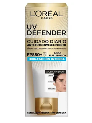 UV Defender Cuidado diario FPS50+ Anti-fotoenvejecimiento Hidratación intensa 40 g. L'oréal