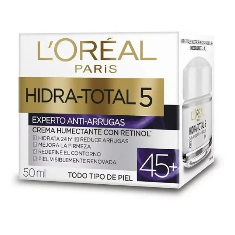 Hidra-Total 5 Crema humectante con retinol Anti-arrugas 45+ 50 ml. L'oréal 1