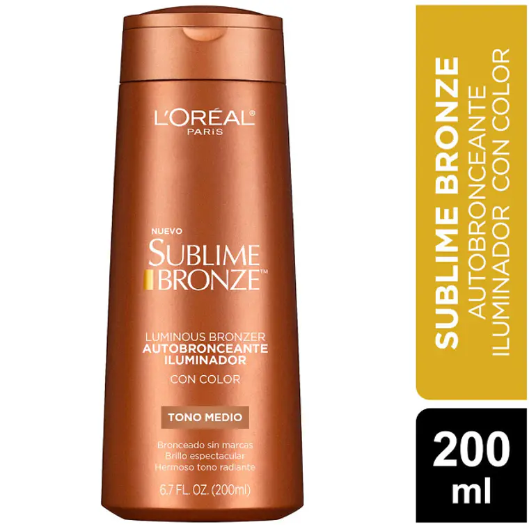 Sublime Bronze Autobronceante iluminador Tono medio 200 ml. L'oréal 1