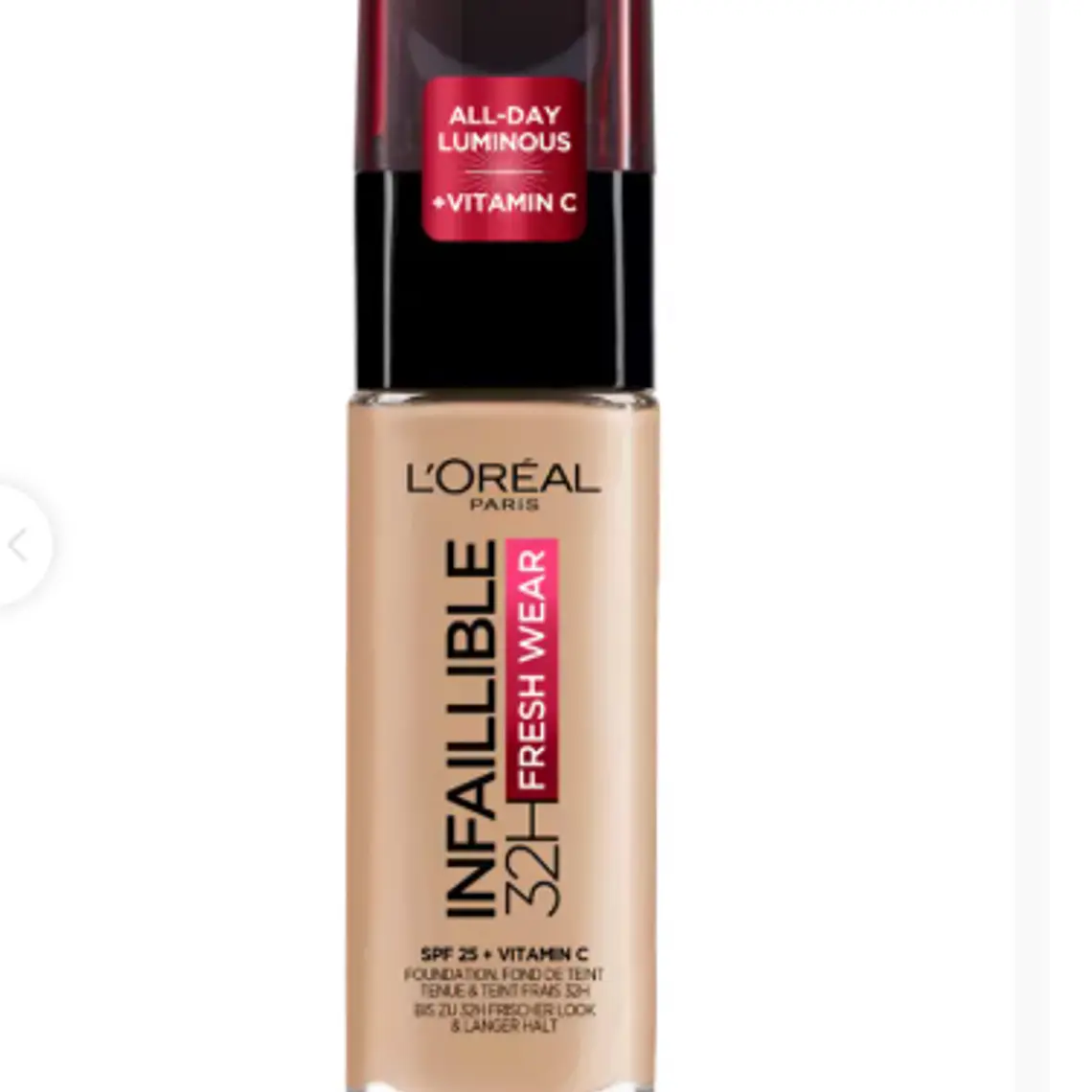 Base de maquillaje Infaillible 32 h Fresh wear n°125 Natural rose 30 ml. L'oréal 1