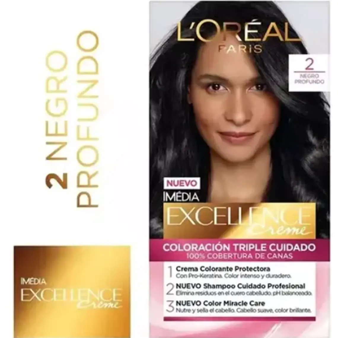 Coloración Excellence Creme 2 Negro profundo. L'oréal 1