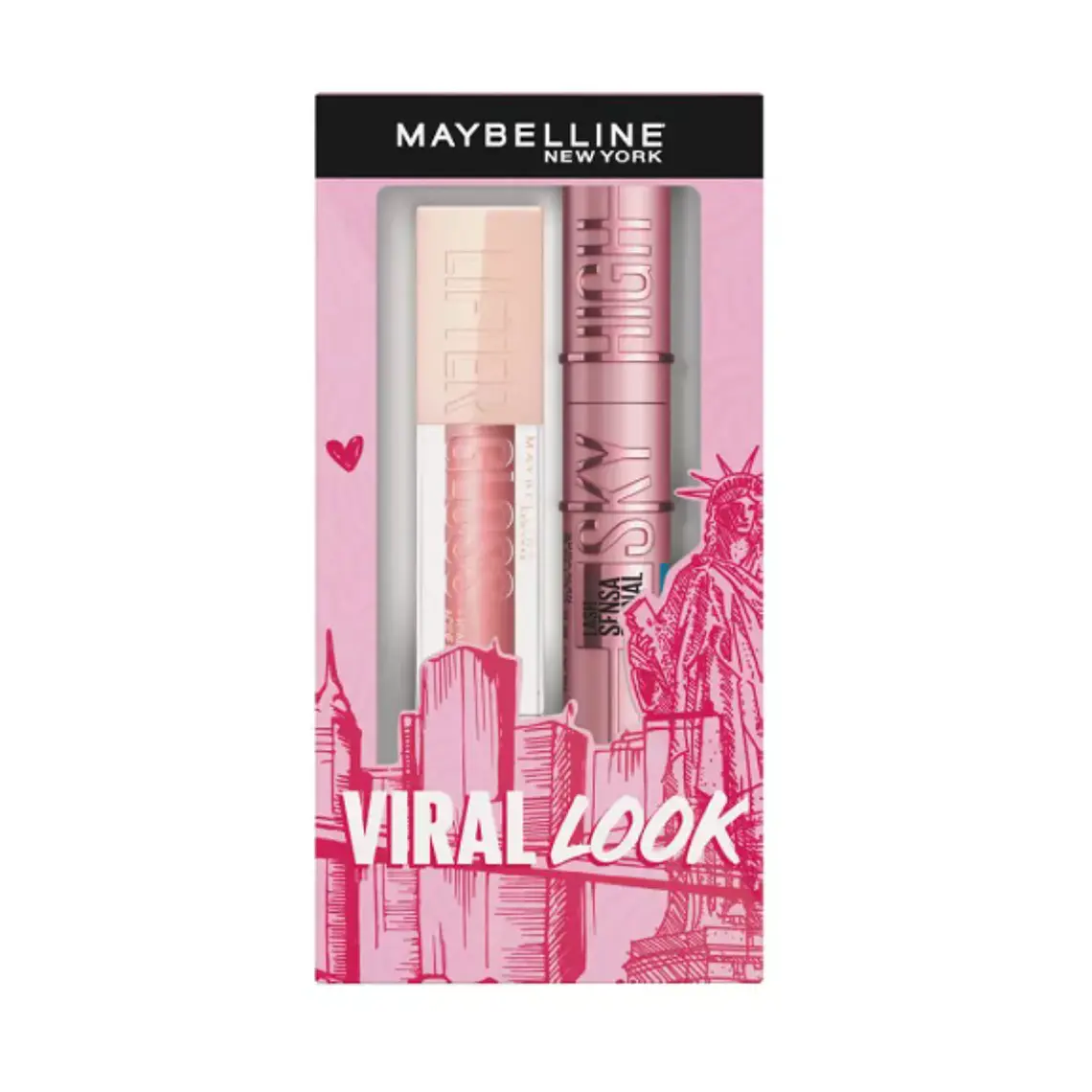Pack Máscara de pesatañas Sky High + Brillo labial Lifter gloss. Maybelline 1