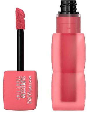 Labial líquido Superstay Teddy tint n°40 Petalcore. Maybilline