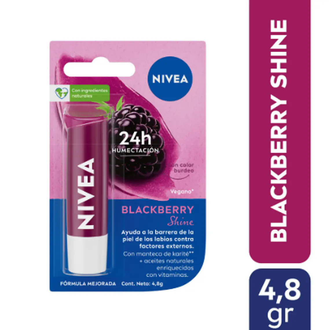 Bálsamo labial Blackberry shine. Nivea 1