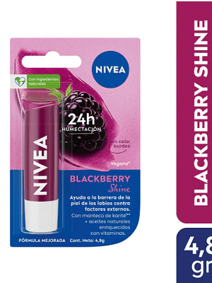 Bálsamo labial Blackberry shine. Nivea