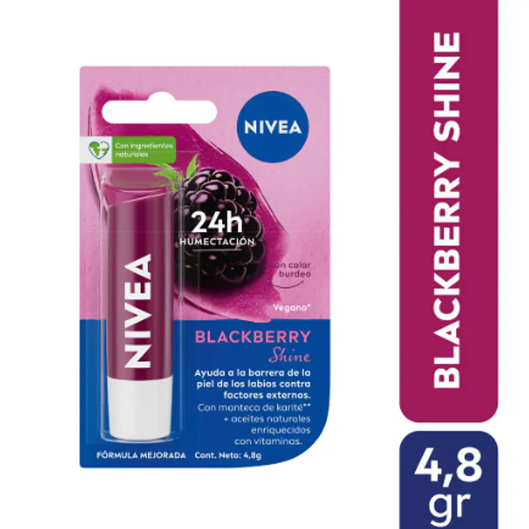 Bálsamo labial Blackberry shine. Nivea 1