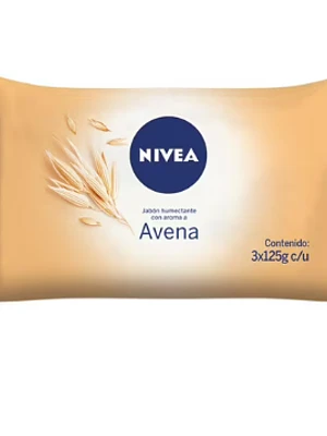 Jabón humectante en barra Avena 125 g 3 Unidades. Nivea