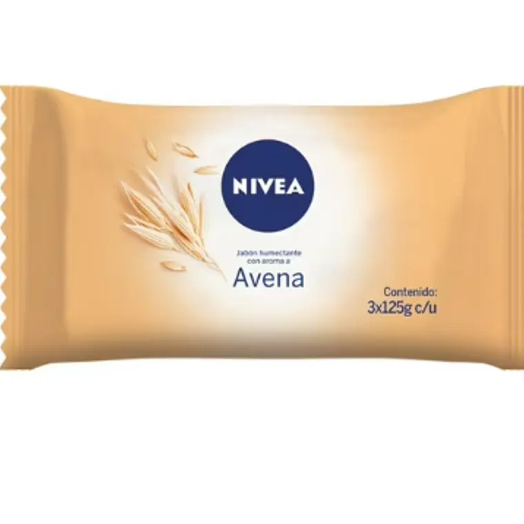 Jabón humectante en barra Avena 125 g 3 Unidades. Nivea 1