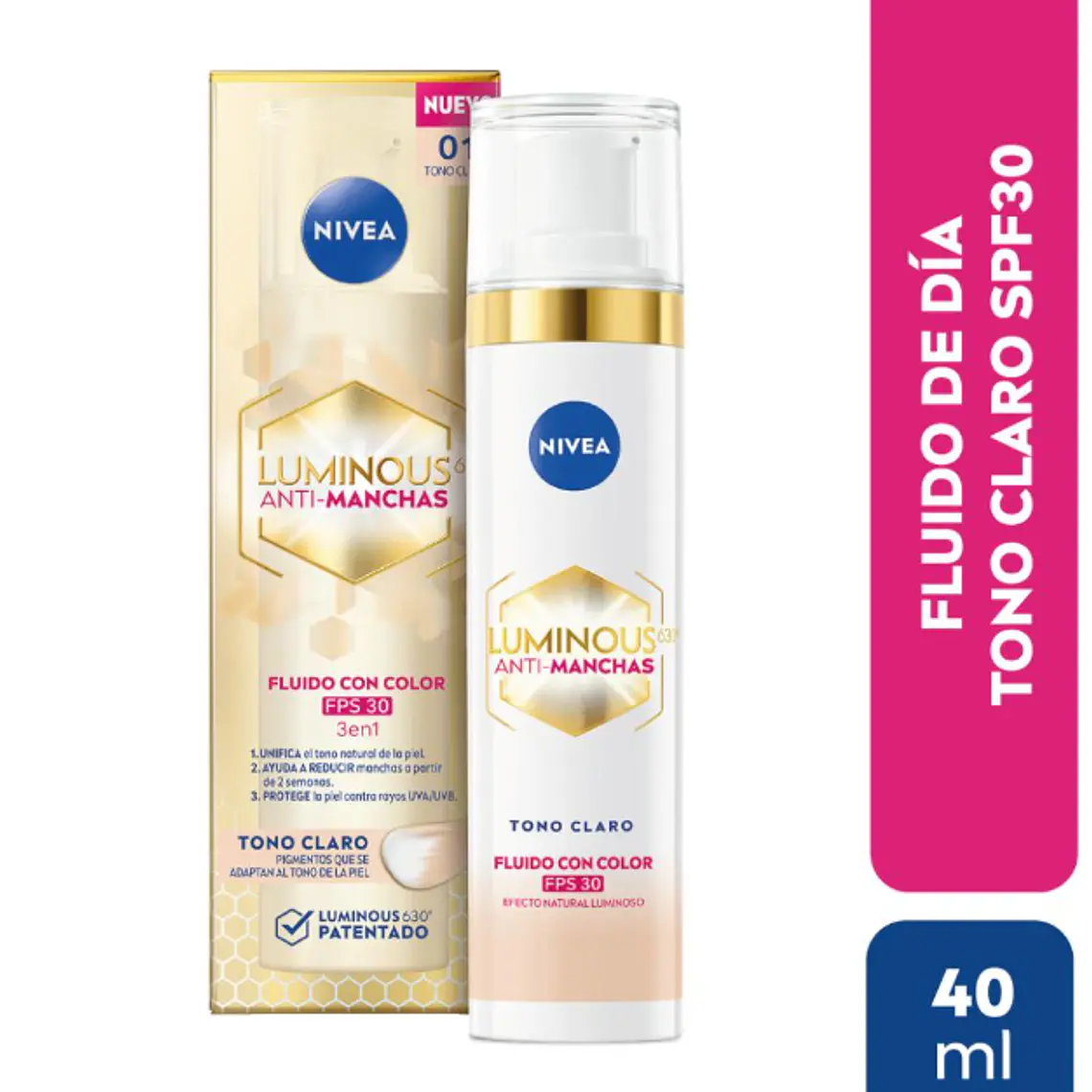 Luminous Anti-manchas Fluido con color Tono claro 40 ml. Nivea 1