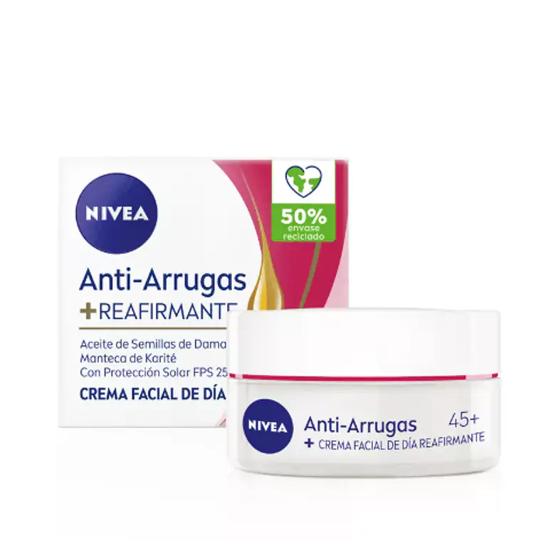 Crema facial día Anti-arrugas + Reafirmante 45+ 50 ml. Nivea 1
