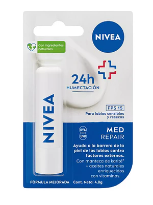 Bálsamo labial FPS15 Med Repair. Nivea