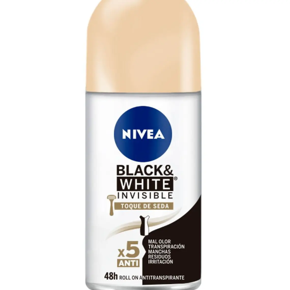 Desodorante Black & White Invisible Toque de seda Roll-on 50 ml. Nivea 1