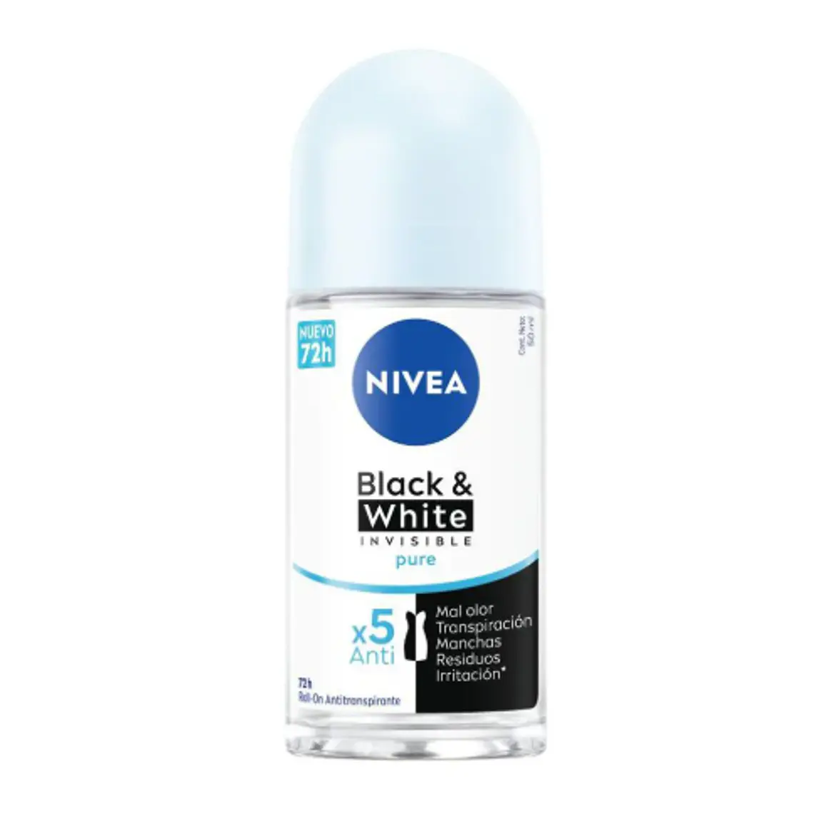 Nivea Deo Rollon Mujer Invisible B&W Pure X 50 Ml 1