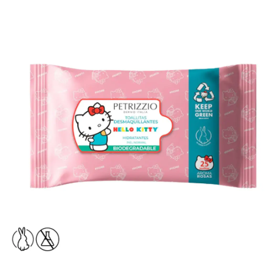 Petrizzio Toallitas Desmaquillantes Kitty Rosas X 25 Und 1