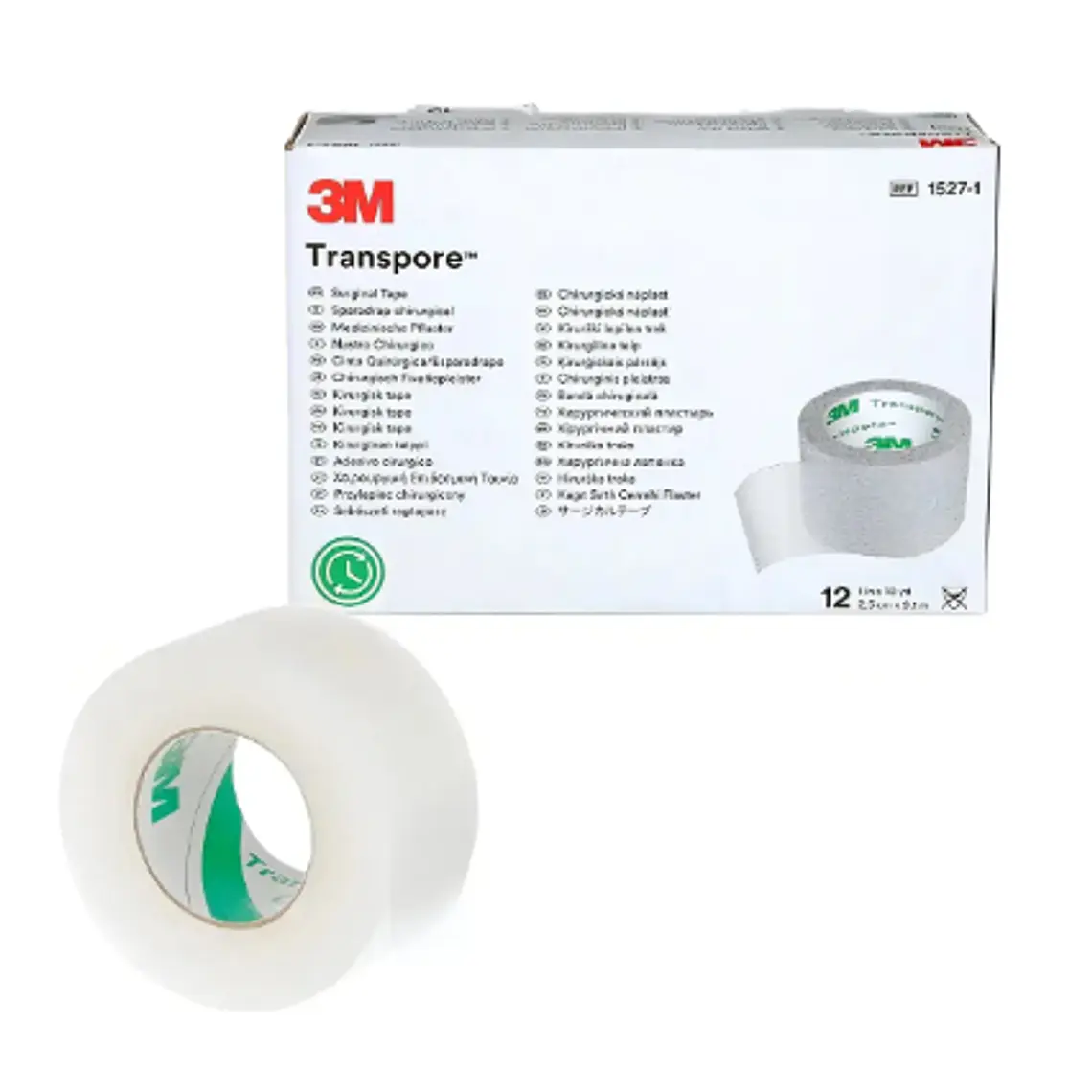 Transpore 2,5 X 9,1 Cm X1 Mt X 12 Und (Dm) 1