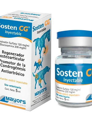 Sosten CG Inyectable, 1 Frasco Ampolla de 5 ml. Uso Veterinario.