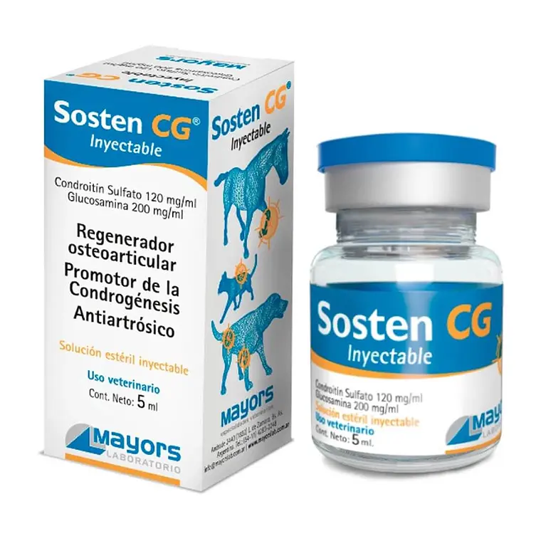 Sosten CG Inyectable, 1 Frasco Ampolla de 5 ml. Uso Veterinario. 1