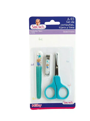 Set de corta uñas, tijera y lima Bebés. SImond's