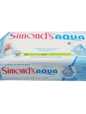 Toallitas húmedas Aqua 60 Unidades. Simond's
