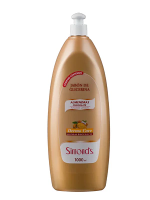 Jabón de glicerina Almendras Chocolate Dermo Care 1 Litro. Simond's