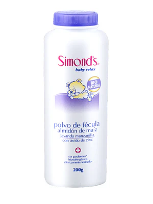 Polvo de fécula almidón de maiz Lavanda manzanilla 200 g. Simond's